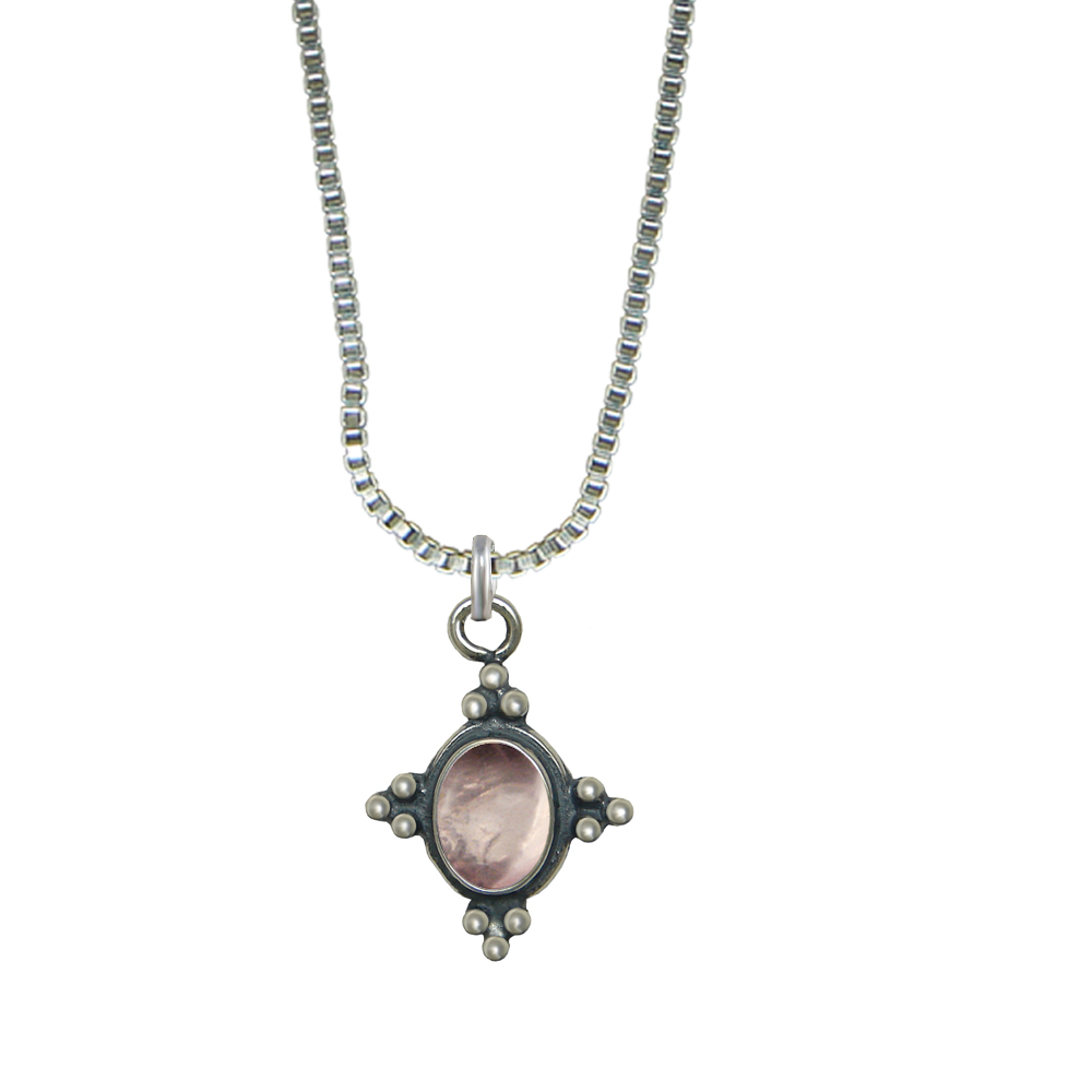Sterling Silver Little Rose Quartz Pendant Necklace